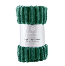 Image of Ribbed Throws Fluffy Fleece Blanket Faux Fur Large Blakets Sofa Bed Couch Chair