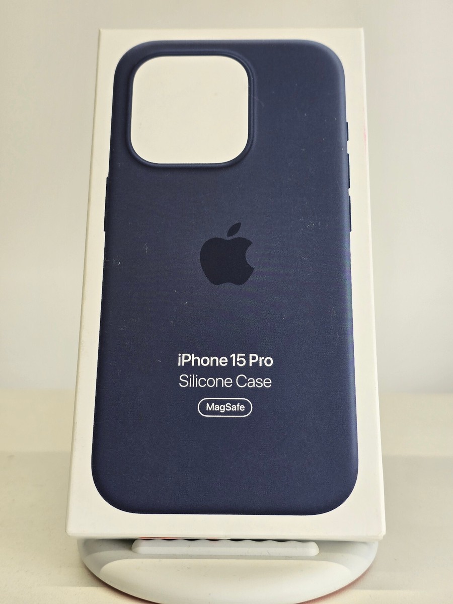 Genuine Apple iPhone 15 Pro Silicone Case w/Magsafe - Storm Blue