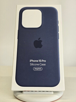 Genuine Apple iPhone 15 Pro Silicone Case w/Magsafe - Storm Blue