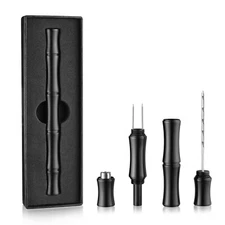 Luxury 3 in 1 Cigar Draw Enhancer Needle Punch Tool Cigar Holder with Gift Box