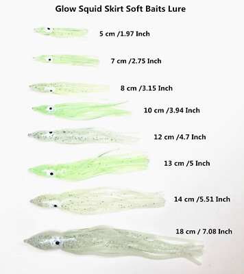  5 Pcs Glow Fishing Lures Squid Skirts Octopus Squid Skirt Soft Baits Lure