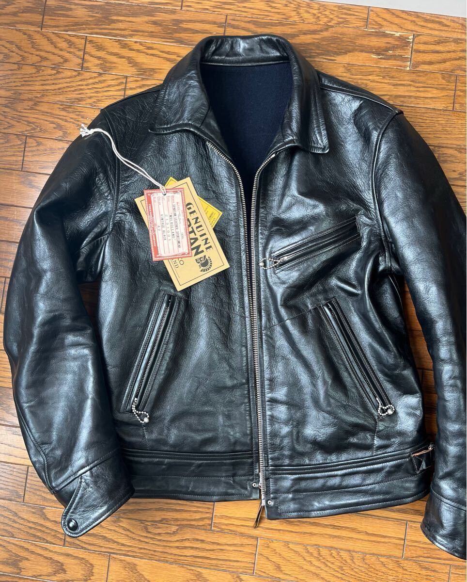 Used Freewheelers Mulholland Leather Jacket Size 42 Black Length 
