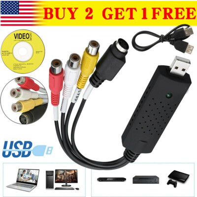 Capture Card USB 2.0 Audio Video VHS to DVD VCR PC HDD Converter Adapter Digital