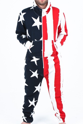Men's Onesie0 Adult Playsuit OnePiece Non Footed Pajamas Canadian Flag Jumpsuit - Picture 16 of 104