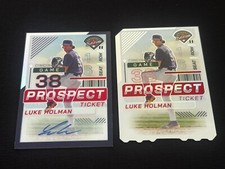 2024 Panini Prospects Luke Holman BLACK PRIZM AUTO #56/125+TICKET STUB PRIZM /38