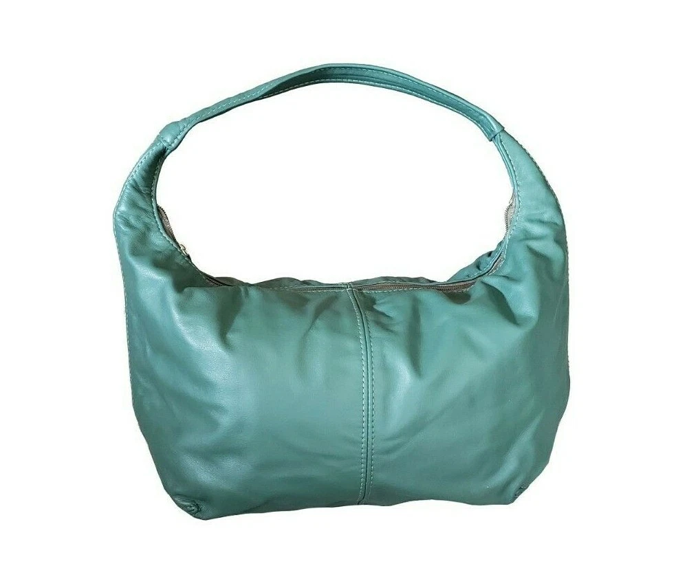 Green Leather Hobo Bag - Slouchy Leather Purse For Women