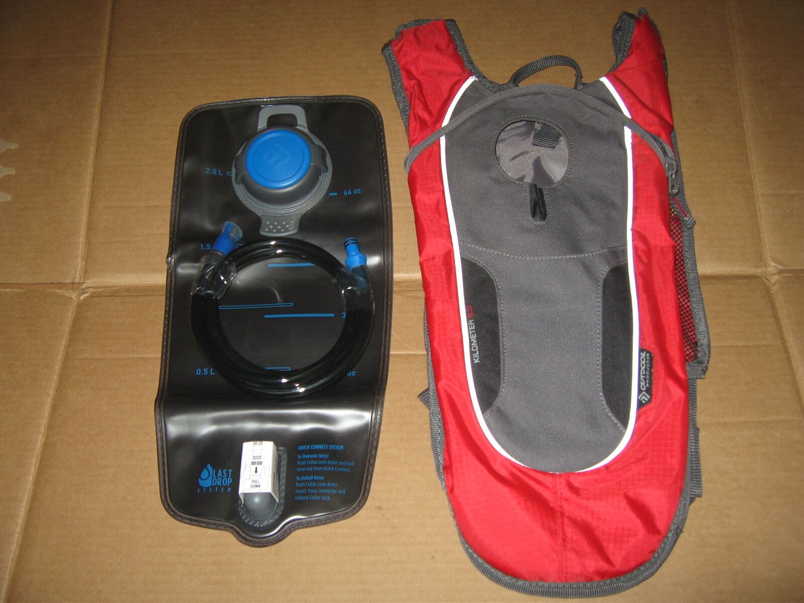 Outdoor Products Kilometer 8.0 Hydration Pack, 2 Liter, Red, Factory
