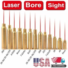 Laser Bore Sight 8MM/9MM/223/308/7.62/12GA/20GA/38/45 Red Cartridge Boresighter