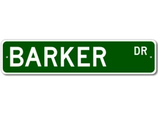 Barker Drive Street Sign Personalized Custom Last Name Metal Sign - Aluminum