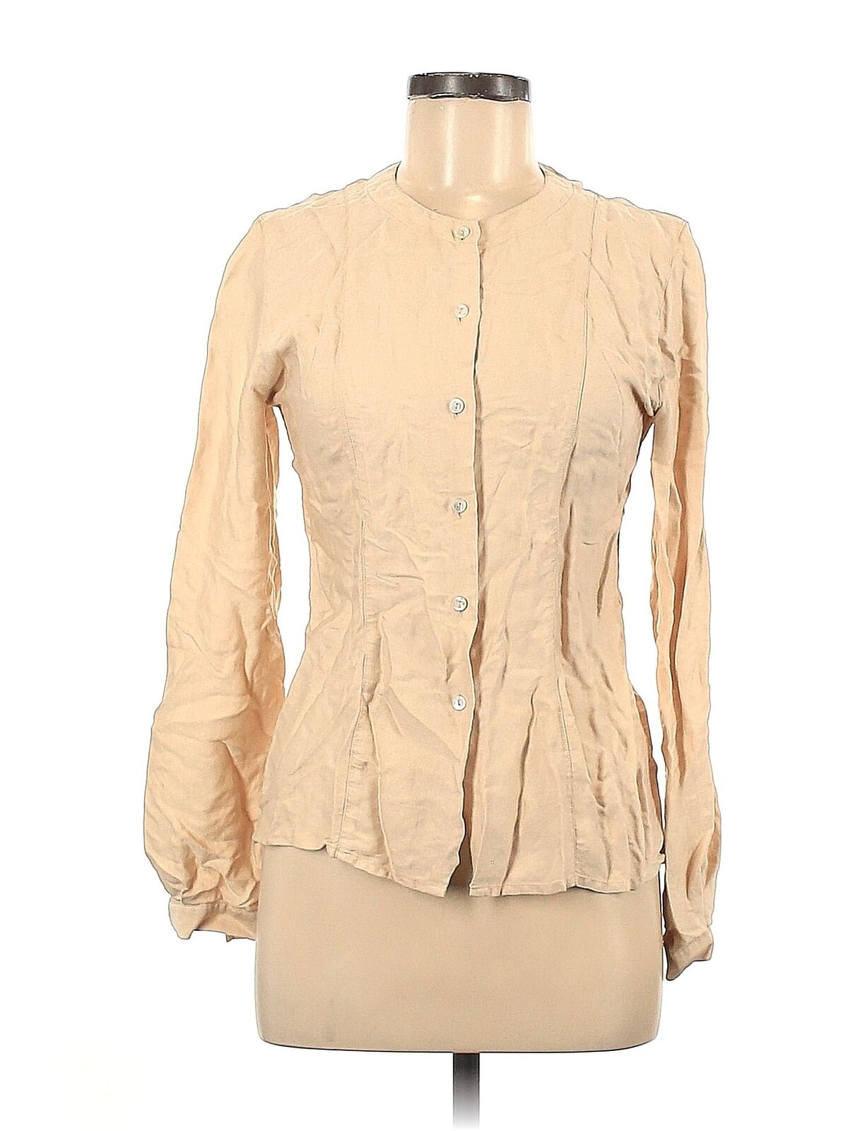 Barneys New York Women Brown Long Sleeve Silk Top… - image 1