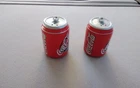 1999 Coca Cola  Salt and & Pepper Shakers Vintage Enjoy Coke Ceramic 3.5" Cans