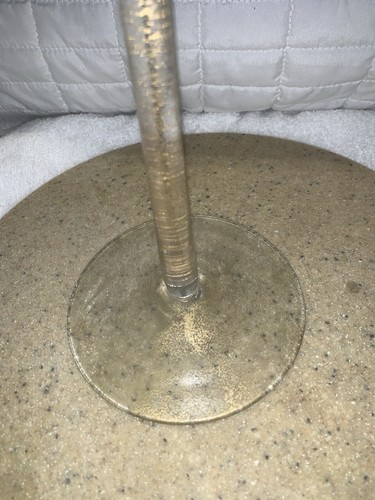Vtg. 14” high Empoli like clear glass W/ Gold Specks In The vase - no markings - Picture 8 of 15