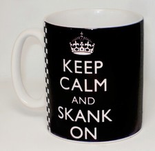 Keep Calm & Skank On Mug Can Personalise Funny Rude Boy Girl Mod Two Tone Gift