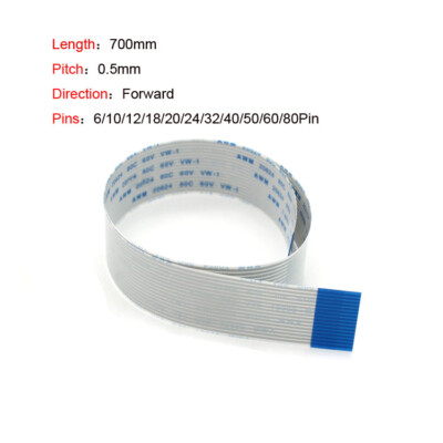 FFC Flexible Flat Cable 700mm Length 0.5mm Pitch 6Pin to 80Pin Forward Direction