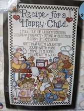 Design Works Counted Cross Stitch Kit "Recipe For a Happy Child" #9434 12 x 18"