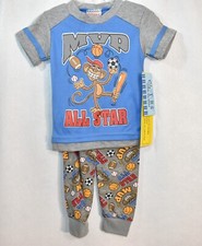 Vintage Carter's 2-Piece Pajamas Monkey MVP All Star Size 12 Months New
