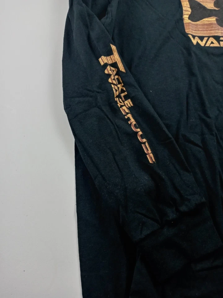 Рубашка Tackle Warehouse мужская размер 2XL рыболовный окунь с большим ртом черная с длинным рукавом - Изображение 3 из 4