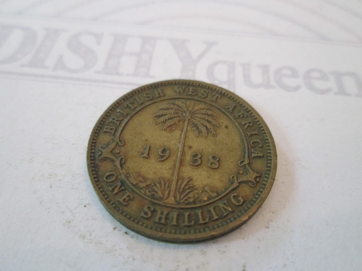 1938 ONE 1 SHILLING! Vintage WEST AFRICA coin: GEORGE VI nickel