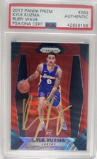 KYLE KUZMA RARE GOLD on Card Auto 2017-18 PRIZM LAKERS ROOKIE RED RUBY WAVE