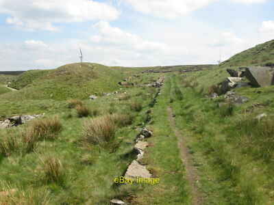 Photo 12x8 Line of the old tramway at Cragg Quarry Cowpe Old Maps has this c2014
