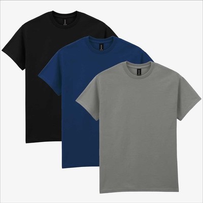 Gildan Ultra Cotton T-Shirt 3er Pack | Herren Workwear Dunkle Töne Uni Tee