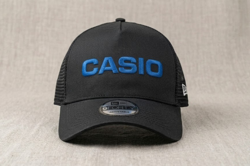 Trucker Hat Casio Logo Embroidered Black Mesh Cap Men's | eBay