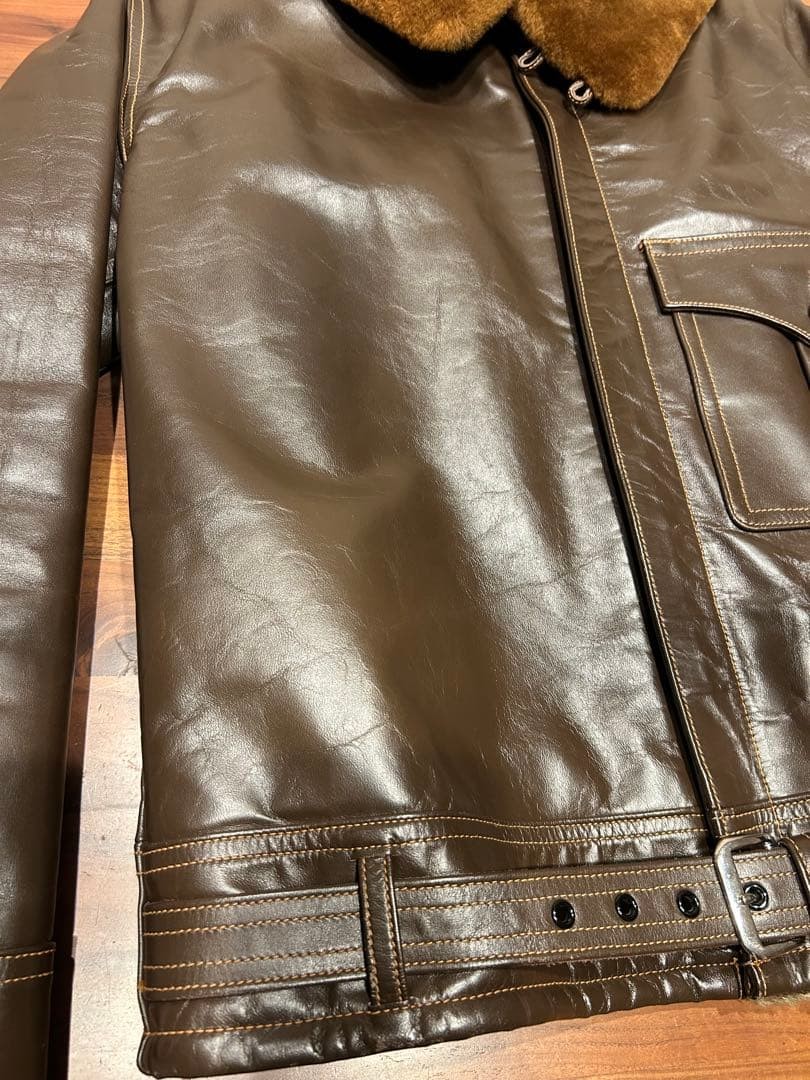 Buzz Ricksons B2 Flight Jacket Brown Horsehide Us… - image 6