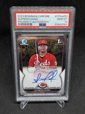 2023 Bowman Chrome Alfredo Duno 1st Auto Cincinnati Reds PSA 10