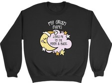 Personalised My Gran Loves me to the Moon Pink Sweatshirt Mens Womens Jumper