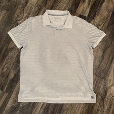 Eddie Bauer Polo Short-sleeve Collared Shirt Casual Men's Size XL Grey Striped