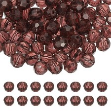 8mm Round Crystal Beads, 100 Pcs Glass Faceted Ball Bead, Purple