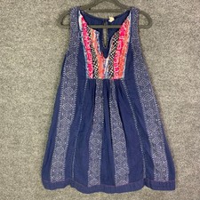ANTHROPOLOGIE AKEMI KIN Dress Sz 4 Embroidered Metallic Cotton Morwen Shift