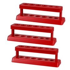 3Pcs Red Plastic 6 Hole Test Tube Holder Reusable Rack for Laboratory
