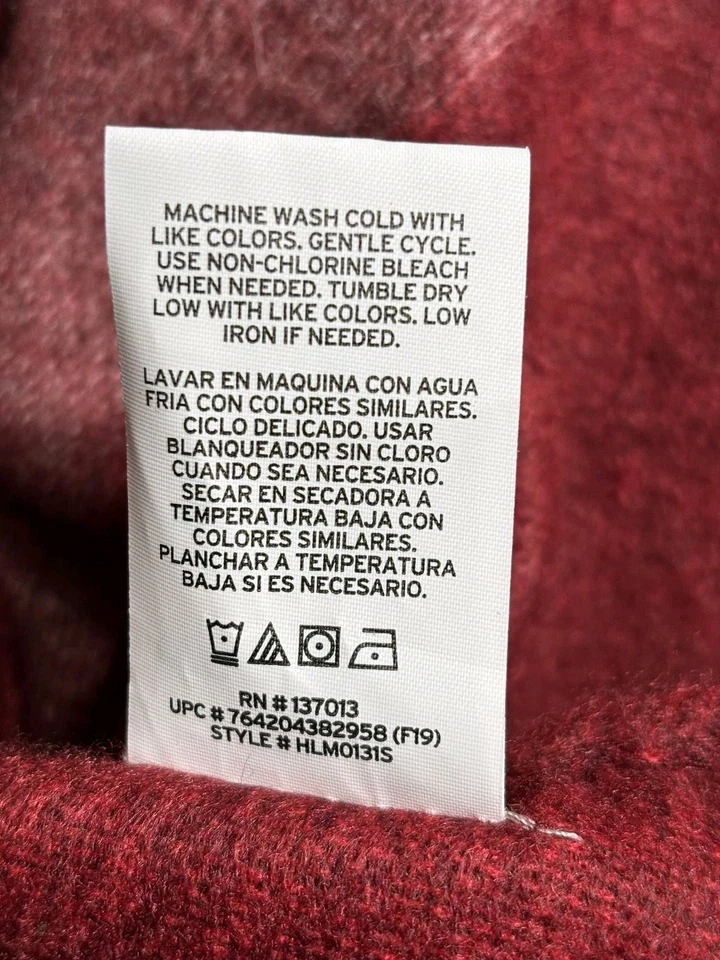 Poncho Woolrich Mujer Talla Única Borgoña Rosa Rayas Flecos Ruana Mantón Envolvente Foto 4 de 4