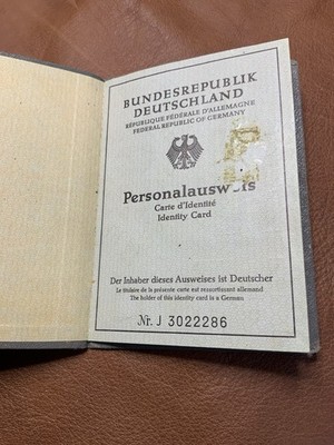 Antiker BRD Personalausweis Passfoto Dokument Vintage