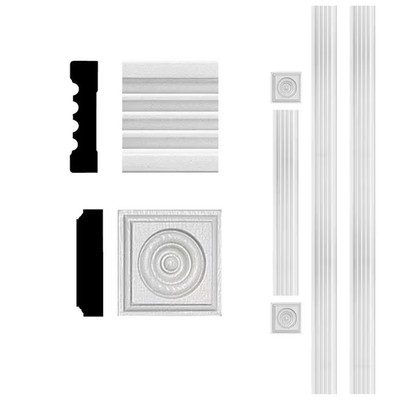 House of Fara Door Casing Moulding Set MDF Fluted White Primed 8ft Easy Install
