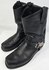 Red Wing 969 Motorcycle Boots Men's Size 13 Black Leather Soft Toe Biker