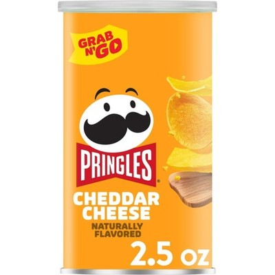 6x Cans Pringles Grab N' Go Cheddar Cheese Potato Crisps Chips Snack | 2.5oz