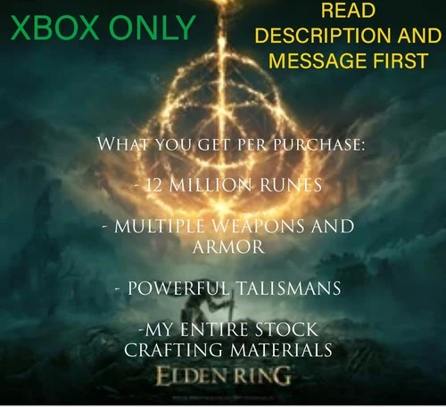 New ListingXbox Elden Ring + SOTE Runes, Weapons, Armors, Talismans, and Crafting Materials