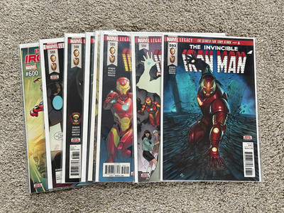 Marvel Comics  Invincible Iron Man 593-600 - The Search for Tony Stark
