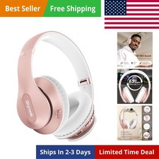 Wireless Bluetooth Headphones Over Ear 65H Playtime HiFi Stereo Headset with ...
