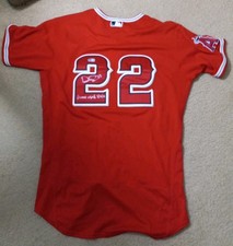 David Fletcher Game Used Jersey Los Angeles Angels Spring Signed MLB Hologram 