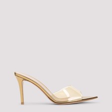 GIANVITO ROSSI Elle 85mm Gold Mules New & Aut...