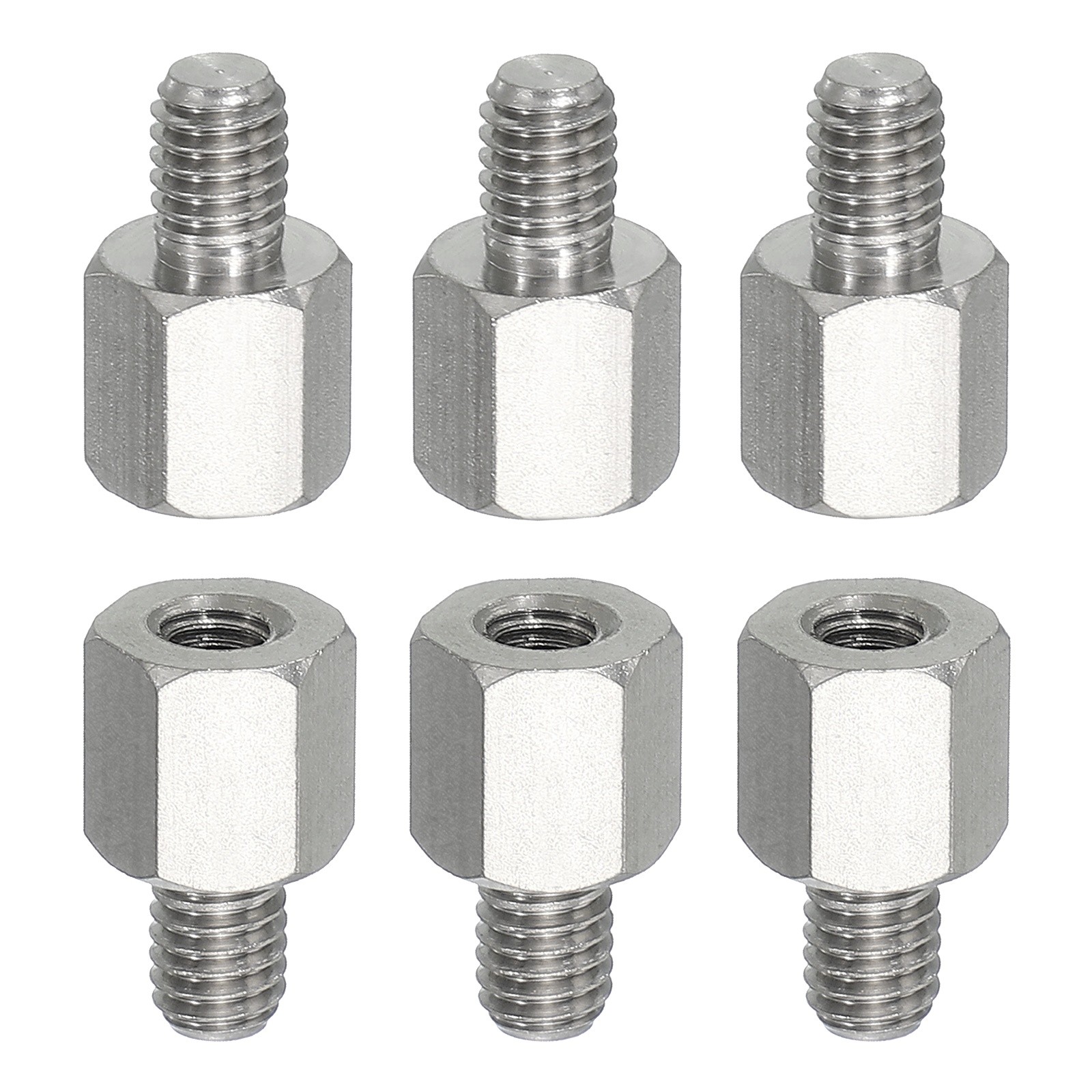 6Pack M6x8mm Male to H10 M5x10mm Female Thread Spacer Standoffs Screws