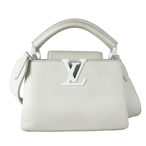 Auth LOUIS VUITTON Capucines MINI Shoulder Bag Handbag White Leather - z10810