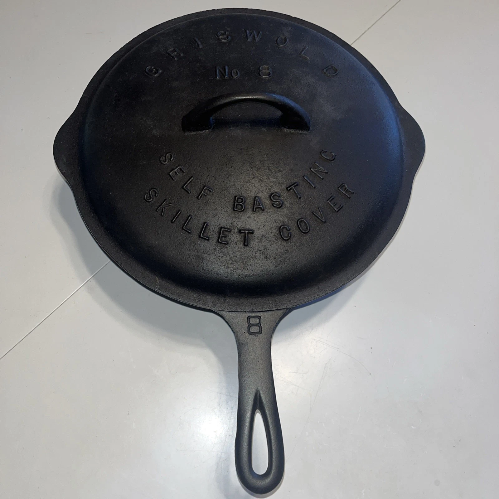 Griswold No. 8 Cast Iron Skillet Chicken Pan Large Block Logo 777