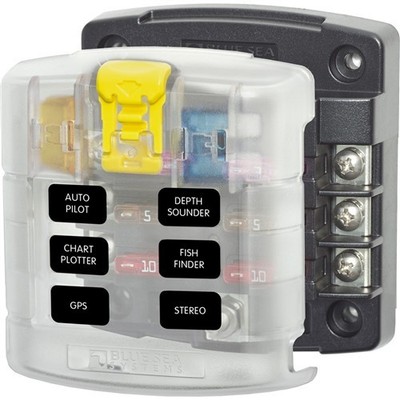 BLUE SEA 5028 FUSE BLOCK SCREW TERM BLADE 5028