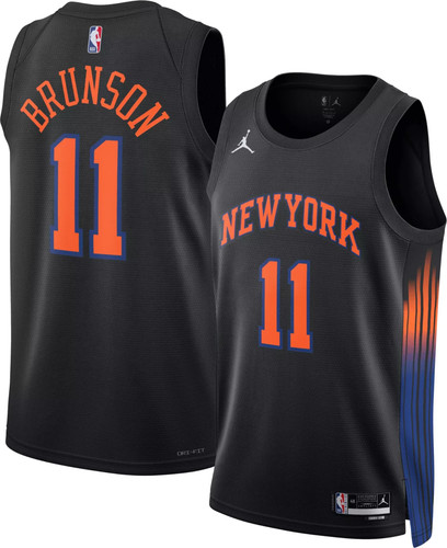 Jordan ADULT New York Knicks Jalen Brunson Black Swingman Statement Jersey 2XL