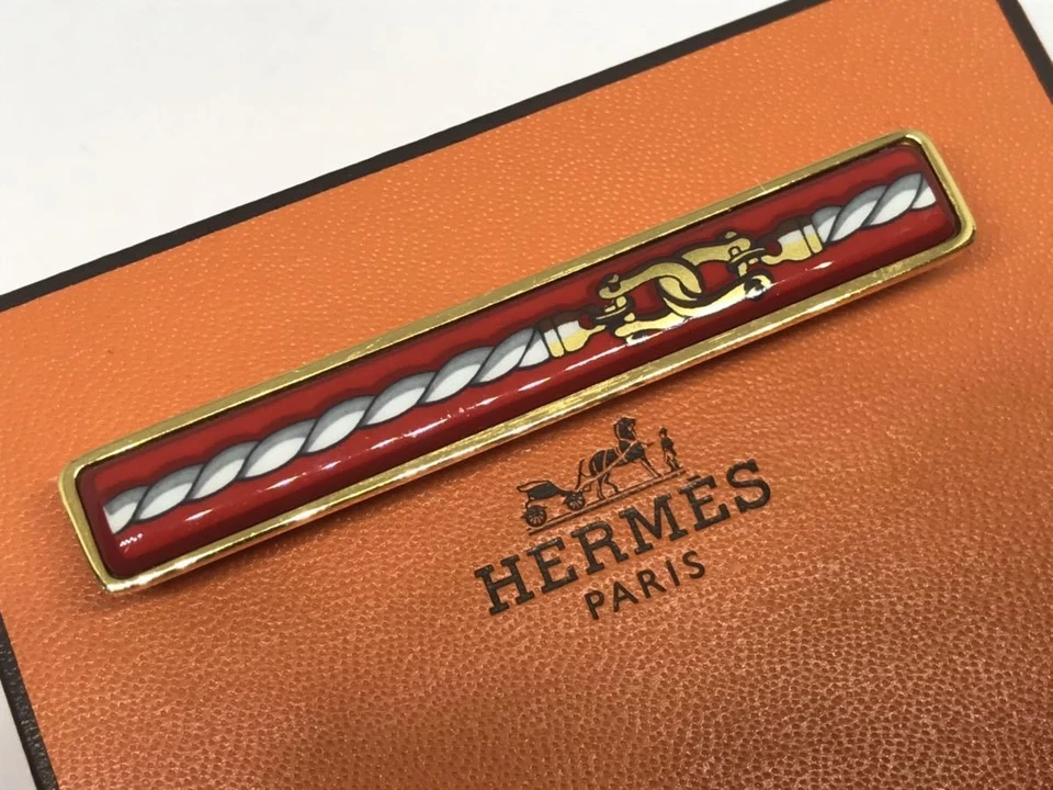 Hermes Enamel Red  Tie Pin Tie Bar No Box - Image 4 of 4