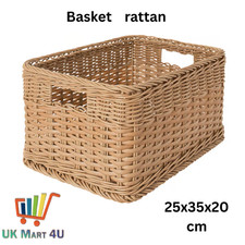 Cestino portaoggetti in plastica stile rattan IKEA BEKNA 25x35x20 cm fatto a mano aspetto naturale